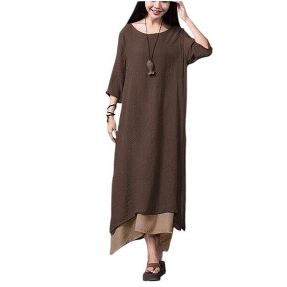 Zanzea Dresses & Skirts - Zanzea Dress Size 16 Boho Maxi Loose Gauzey Maxi Lagenlook Peasant